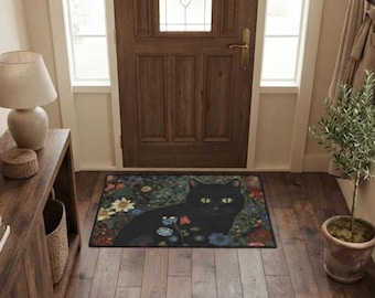 Gustave Klimt Black Cat Floor Mat: Arts & Crafts Garden Rug