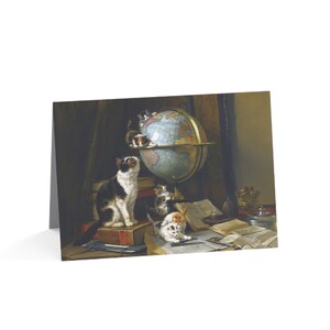 Vintage Kitten Oil Painting Cards Henriëtte Ronner-Knip Kartki okolicznościowe 10, 30 Ekologiczne białe koperty
