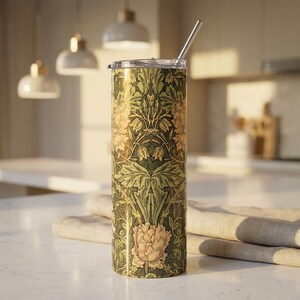William Morris Honeysuckle Floral Edelstahlbecher | 20oz Reisebecher Bild 1