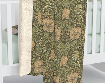 Grün Geißblatt Tulpe - May Morris - William Morris Fleece Decke Super Weich