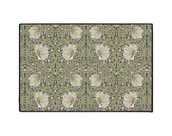 Alfombra Pimpernel de William Morris: resistente, con diseño floral verde oliva
