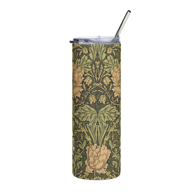 William Morris Honeysuckle Floral Edelstahlbecher | 20oz Reisebecher Bild 3