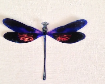 Purple Dragonfly Wall Art: 3D Exotic Home Decor, 4&quot; Each