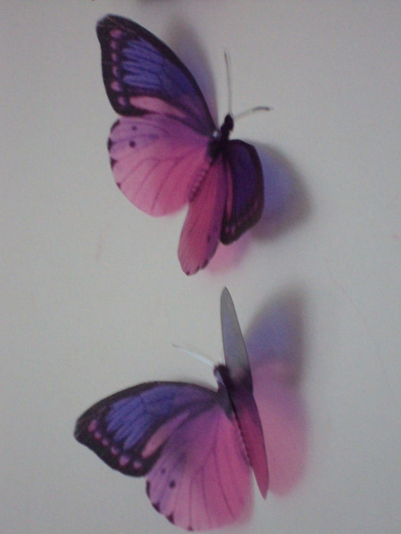 4 Pink Purple Girls Bedroom Wall Furniture 3d Flying Butterfly Accessories