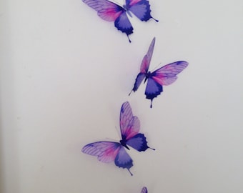 4 Flying Pink & Purple Butterflies 3D Butterfly Wall Art Butterfly Weddings Photography Props Butterfly Table Decorations Butterfly Decals