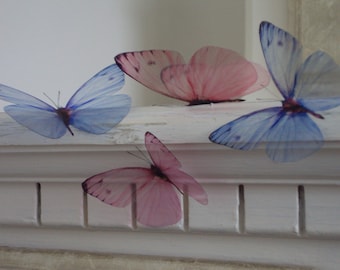 4 Sparkling Pink Butterflies Girls Butterfly Decorations Fairy Dust Bedroom  Butterflies 3d Flying Butterfly Wall Decals Pink Accessories 