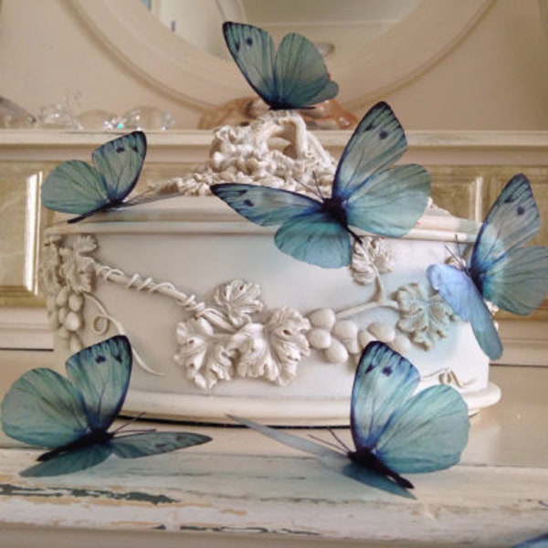 8 Luxury Amazing in Flight Teal Blue Butterflies Home Wall lampshade Furniture Wedding Decorations Butterfly Accessories  3D Any Colour