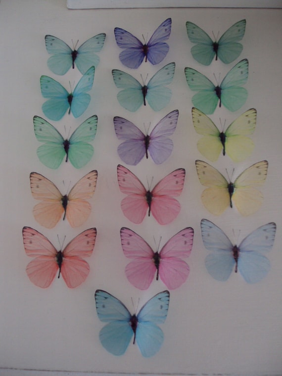 16 Pastel Coloured Girls Boys Bedroom Wall Decorations Window Decorations  Furniture Mirror Nursery 3d Flying Butterfly Accessories 3 Each 