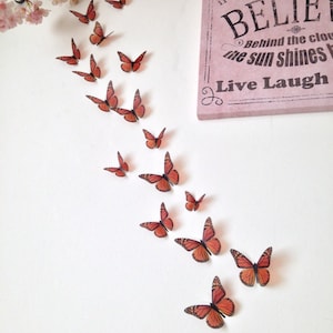 18 Monarch Brown 3D Schmetterlinge Hochzeit Dekoration Wohnaccessoires Wand Kunst Bilderrahmen Scrapbooking Kartenherstellung Dekorationen