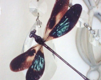 3D Dragonfly Decorations: Green & Brown Removable Wall Art, Set of 4