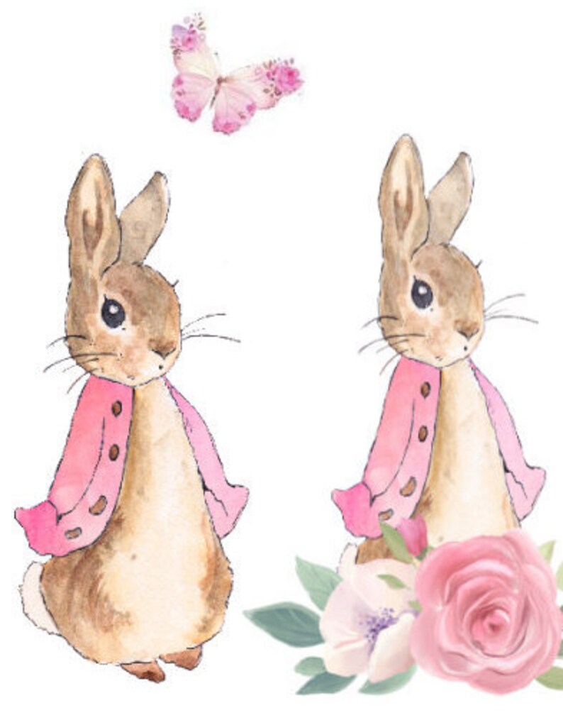 Beatrix Potter Mopsy Flopsy & Cotton Tail Fabric wall decal | Etsy