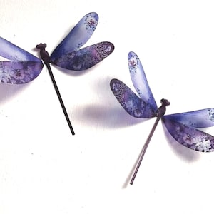 4 Lilac Lavender Luxury Pastel Floral 3D Removable Dragonflies Bedroom Mirror Furniture windows 4&quot; Each Just Gorgeous with white flowers