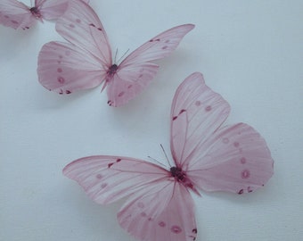 Pastel Pink 3D Butterfly Wall Decor: Nursery, Baby Shower (Set of 6)