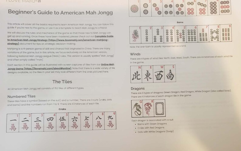 Free shipping! Mahjong White Tile Set of 152 tiles including jokers and winds and comes with custom carry bag with free monogrammed name tag image 4