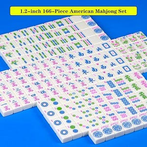 166 Amerikaanse mahjongtegelset met draagtas, instructies, dobbelstenen, tokens