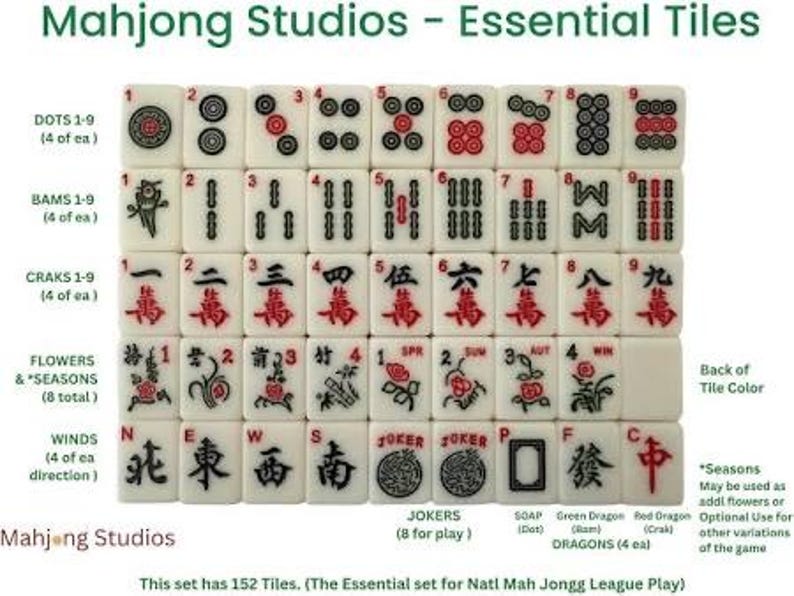 FREE SHIPPING! Complete American Mahjong Set, 152 pink Tiles, Carry Bag, dice, rules, free name tag. Racks and mats sold separately image 5