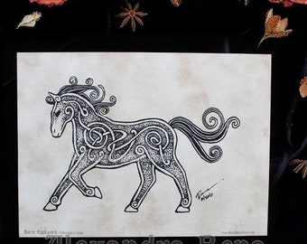 Knotwork Horse Art Print - 5x7