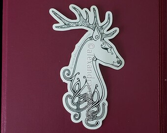 Knotwork Stag Sticker