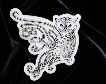 Knotwork Owl Sticker