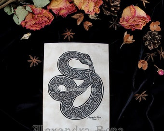 Knotwork Snake Art Print - 5x7