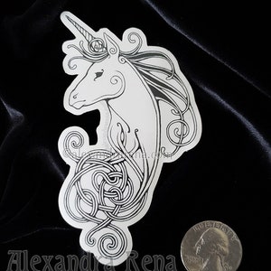 Knotwork Unicorn Sticker image 2