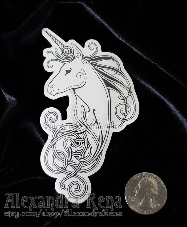 Knotwork Unicorn Sticker image 2