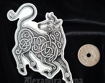 Knotwork Bull Sticker