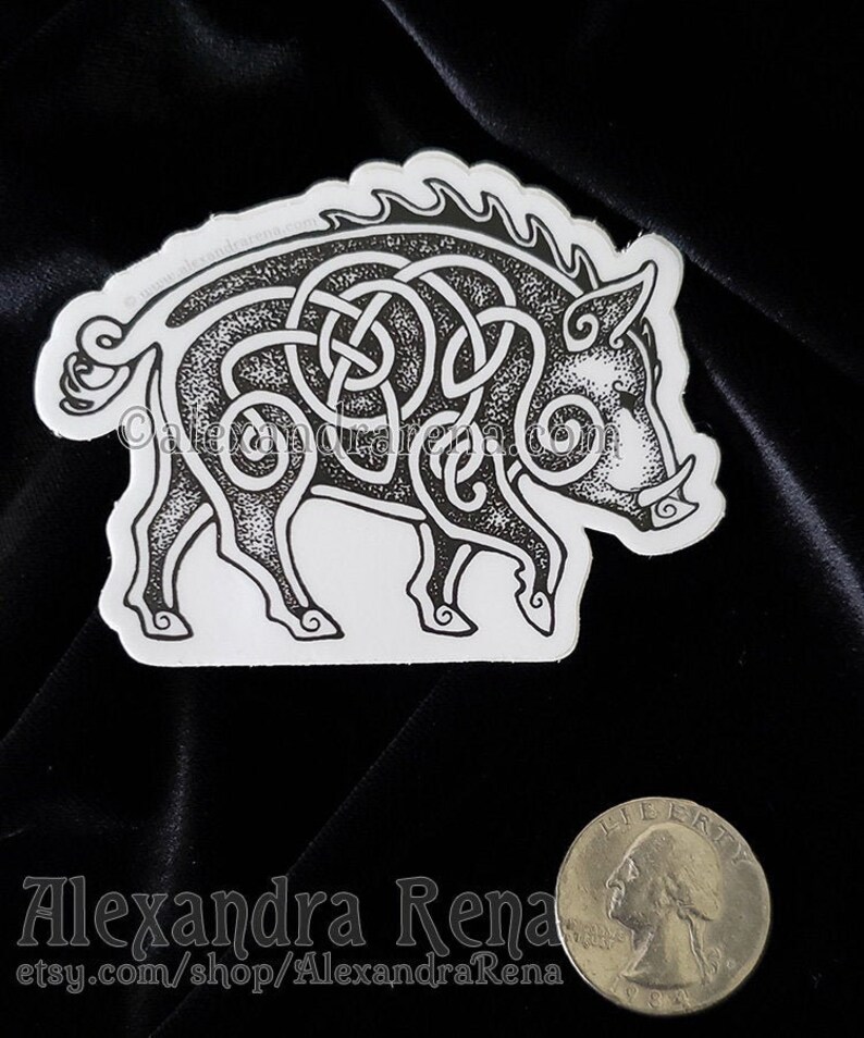 Knotwork Boar Sticker image 1