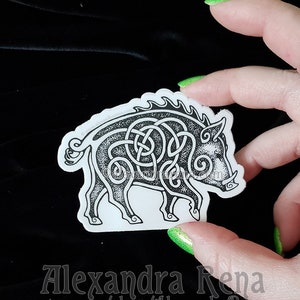 Knotwork Boar Sticker image 2