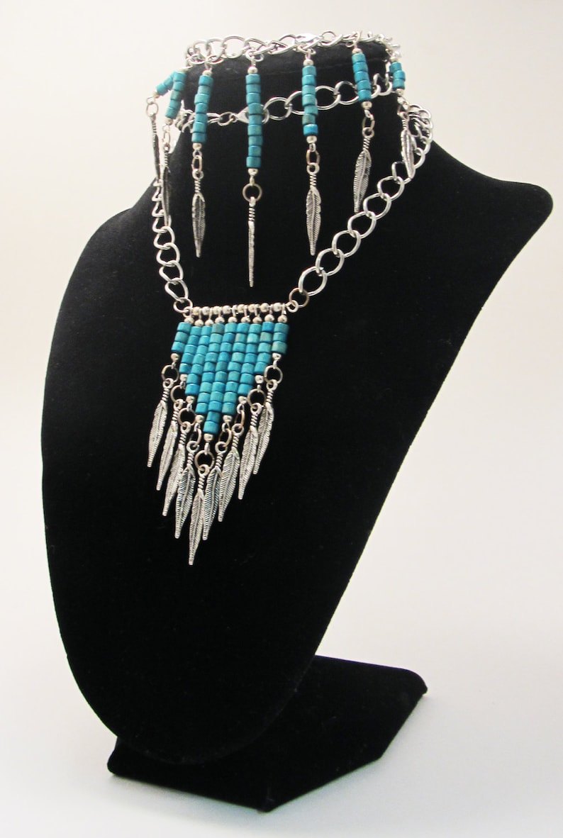 Turquoise Wood Bead Mix Necklace Set