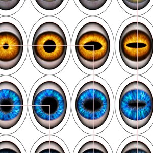 Ovale ogen, digitale collage sheet, 56 plus 8 bonus ogen! 18mm x 25mm, voor uw DIY projecten-glazen tegels, hars, Bottlecaps-Download