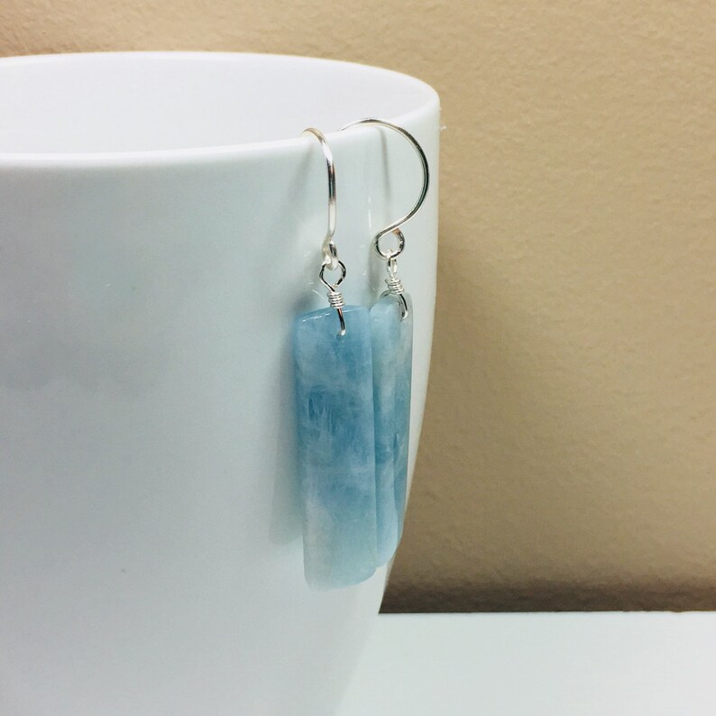 Jewelry Silver Jewelry Gemstone Earrings, Drop Earrings Aquamarine Silver Drop Earrings Women Silver Earrings Aquamarine Earrings