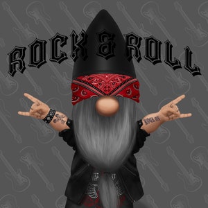 Rock and Roll Gnomie digital illustration