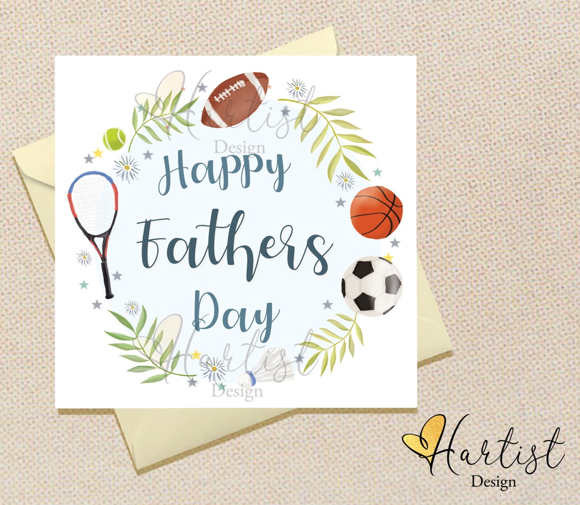 Personalised Father's Day Card sports footballbirthday Etsy