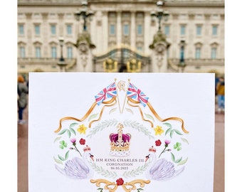 HM King Charles III Coronation Crest/ Greeting Card / Wall Art / Royal Memorabilia / Celebration / Gift / Present / Keepsake
