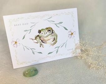 Frog Watercolour Greeting Card with Bio Glitter