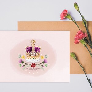 HM King Charles III / Coronation Crown / Greeting Card / Wall Art / Royal Memorabilia / Celebration image 3