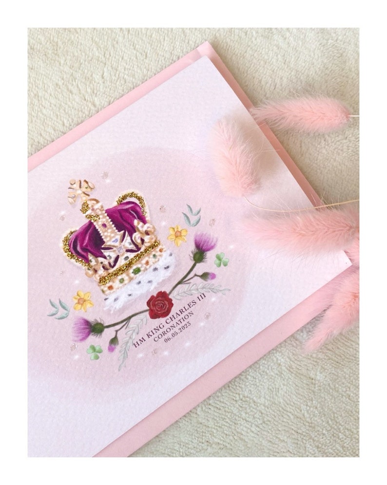 HM King Charles III / Coronation Crown / Greeting Card / Wall Art / Royal Memorabilia / Celebration image 1