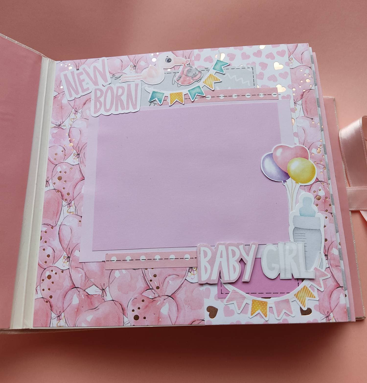 Baby Girl Scrapbook Album Baby Girl Premade Album Baby Book Etsy