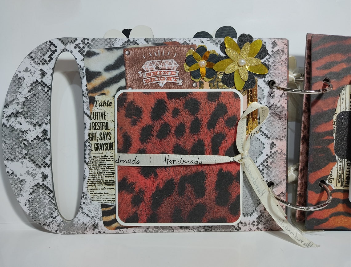 Mom Scrapbook Album Leopard Print Premade Album Glamour Mom Etsy