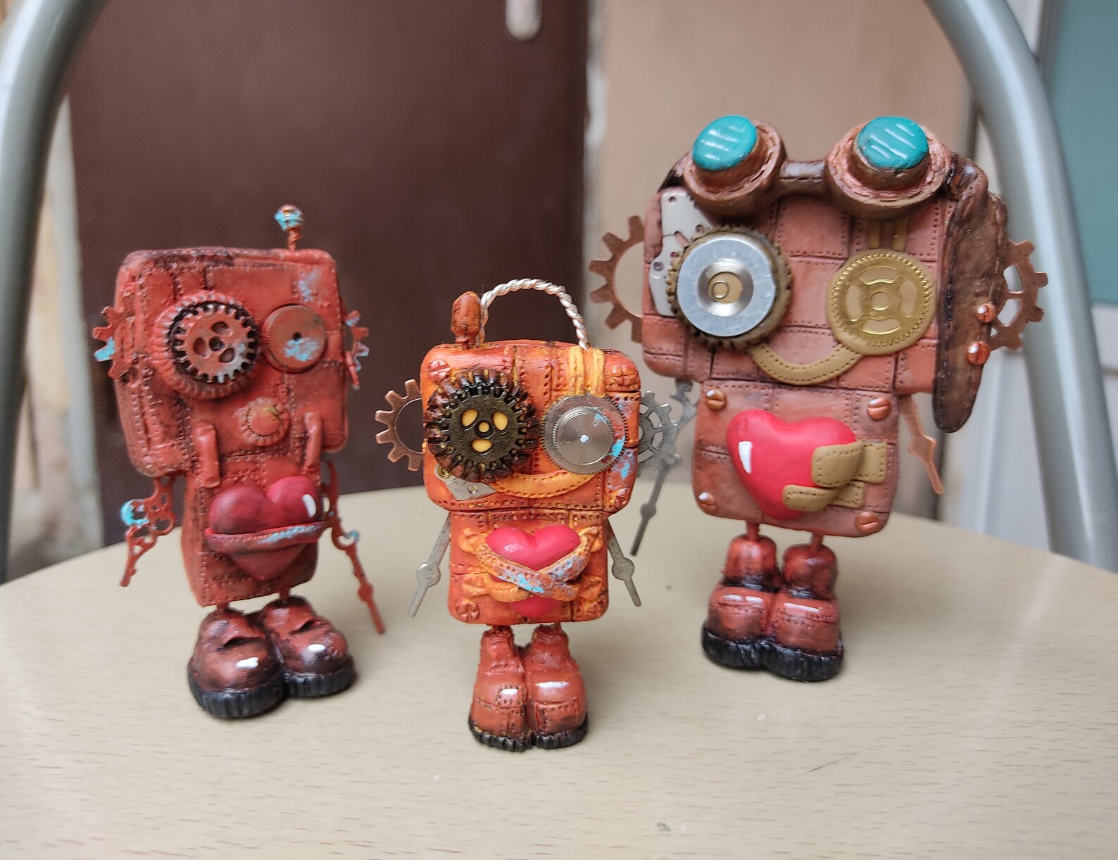 Robot art doll polymer clay robots steampunk robot figure Etsy
