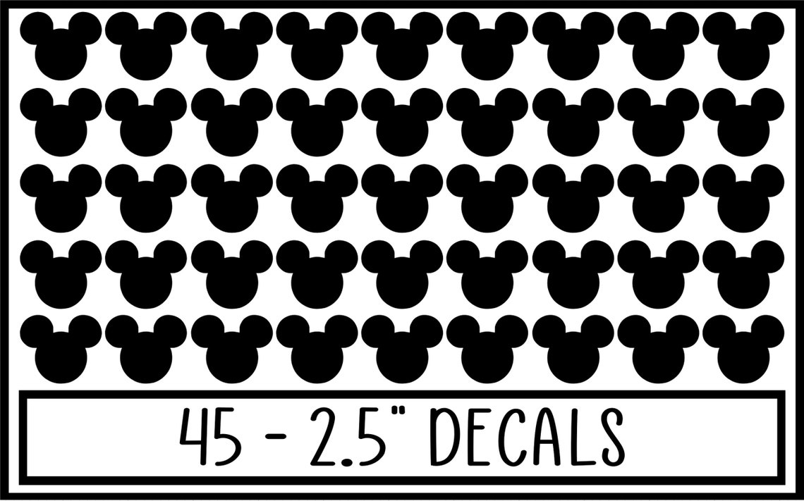 Mickey Mouse Ears Wall Vinyl Decal / Stickers for Nursery or Etsy