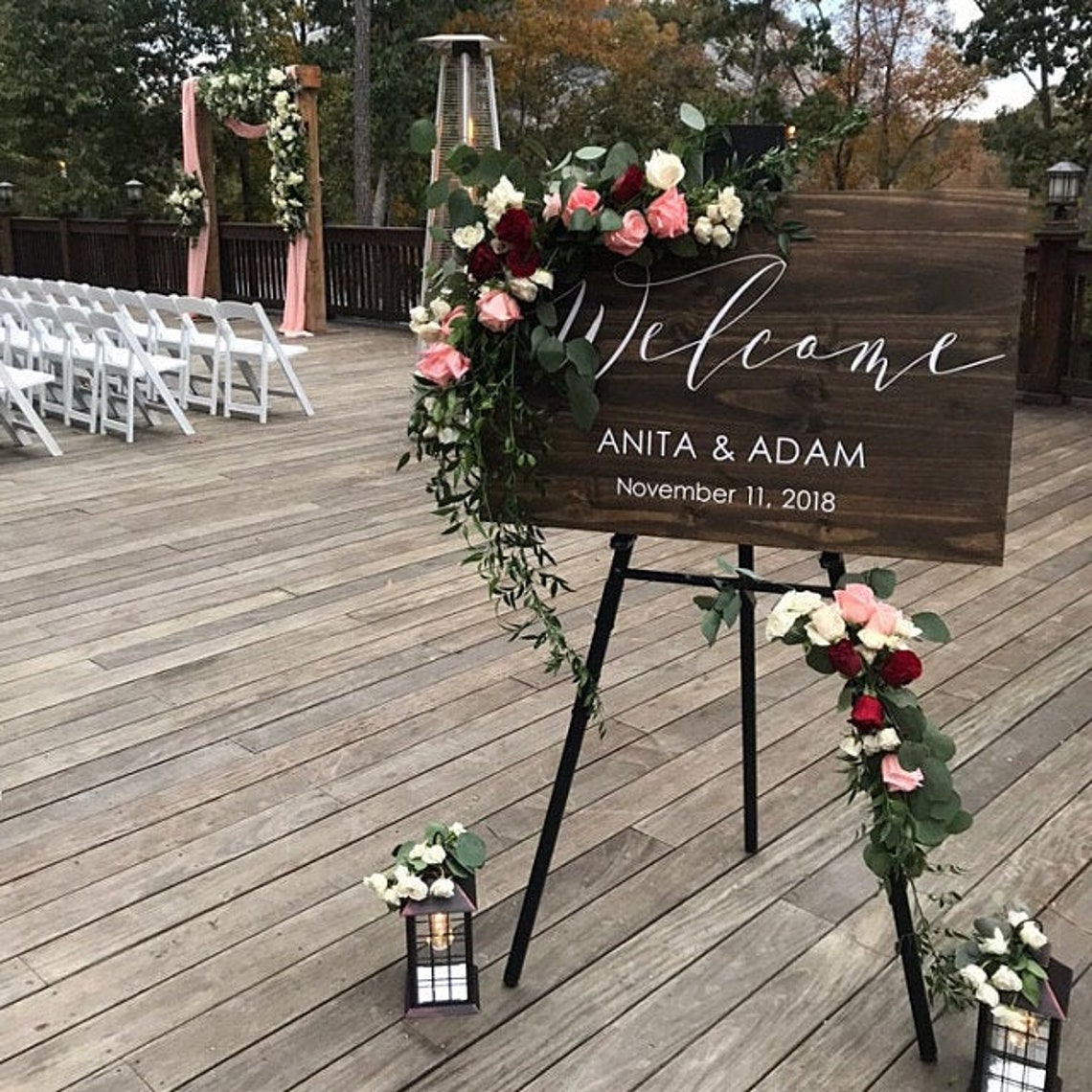Custom Wedding Reception Welcome Sign // Personalized Wood | Etsy