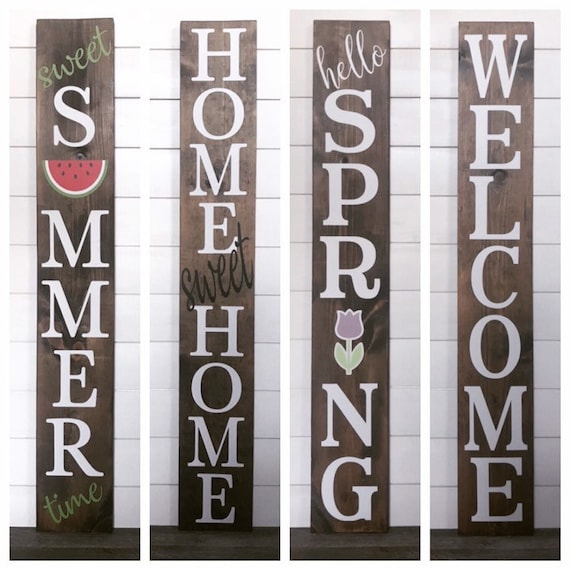 4 ft Reversible Rustic Welcome Let it snow Porch Sign