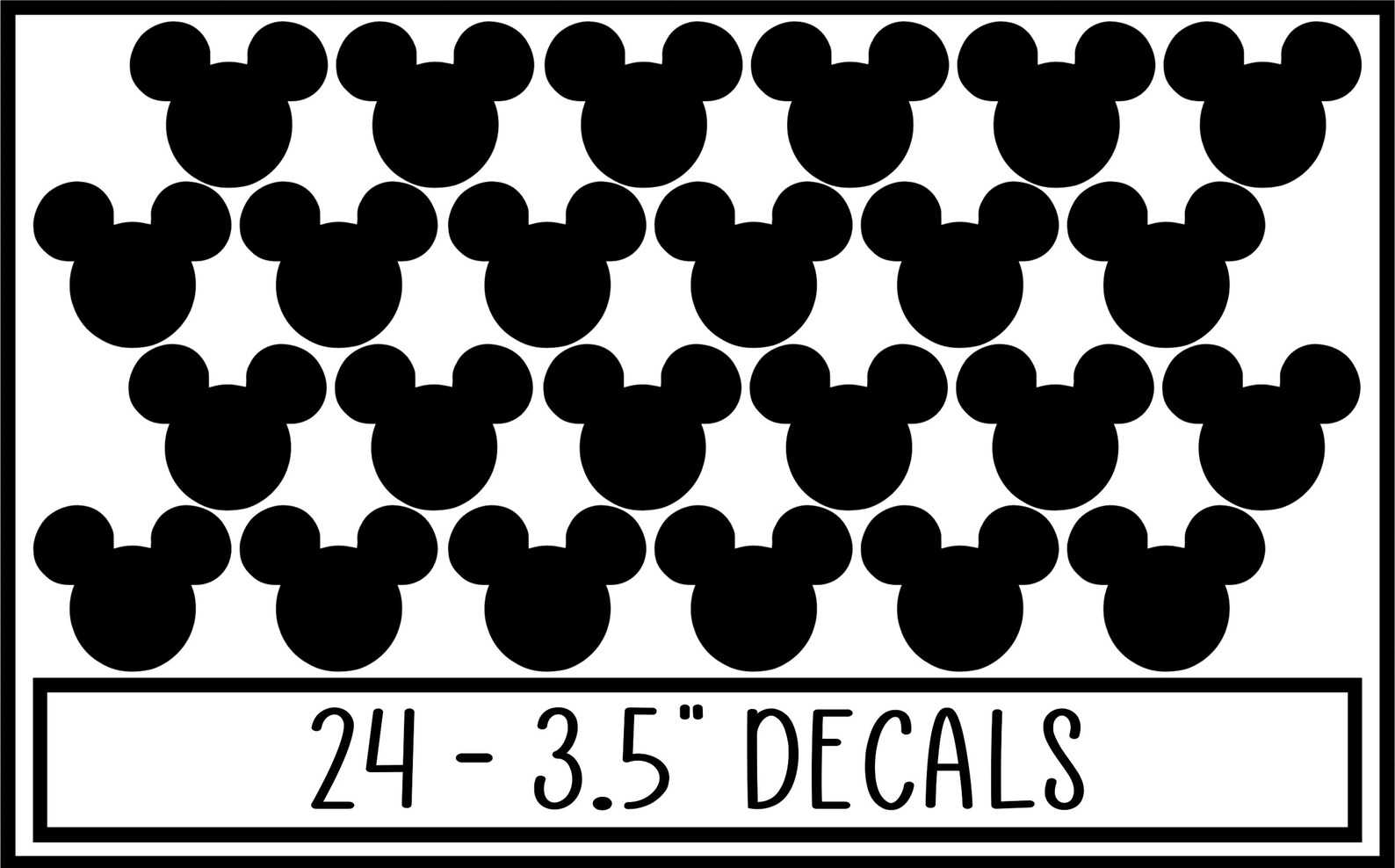 Mickey Mouse Ears Wall Vinyl Decal / Stickers for Nursery or Etsy