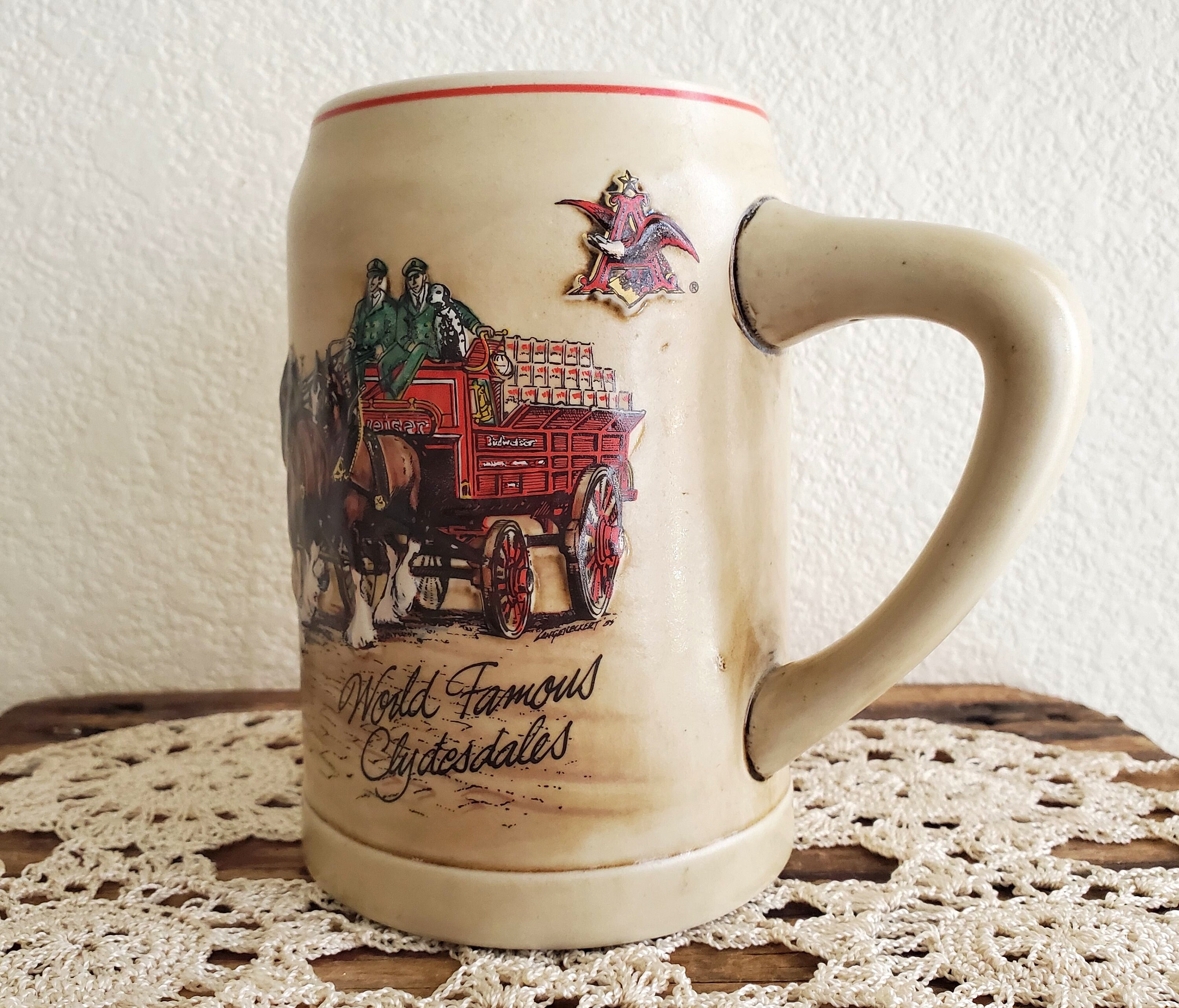 Vintage Budweiser World Famous Clydesdales Stein Mug Made in