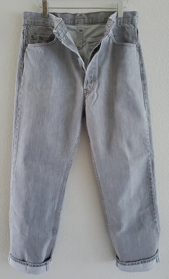 Vintage 501 Levis Jeans 34x30 Made in USA Gray Je… - image 2