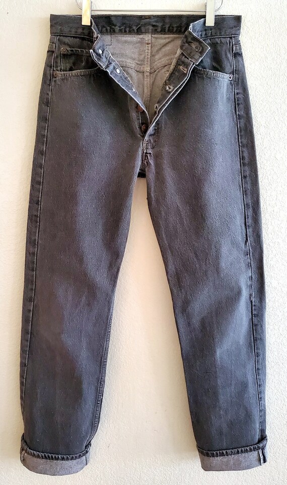 Vintage 501 Levis Jeans 33x34 Faded Black Jeans Made in USA | Etsy Ireland