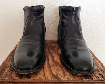 Bottines vintage Bottes de moto en cuir véritable