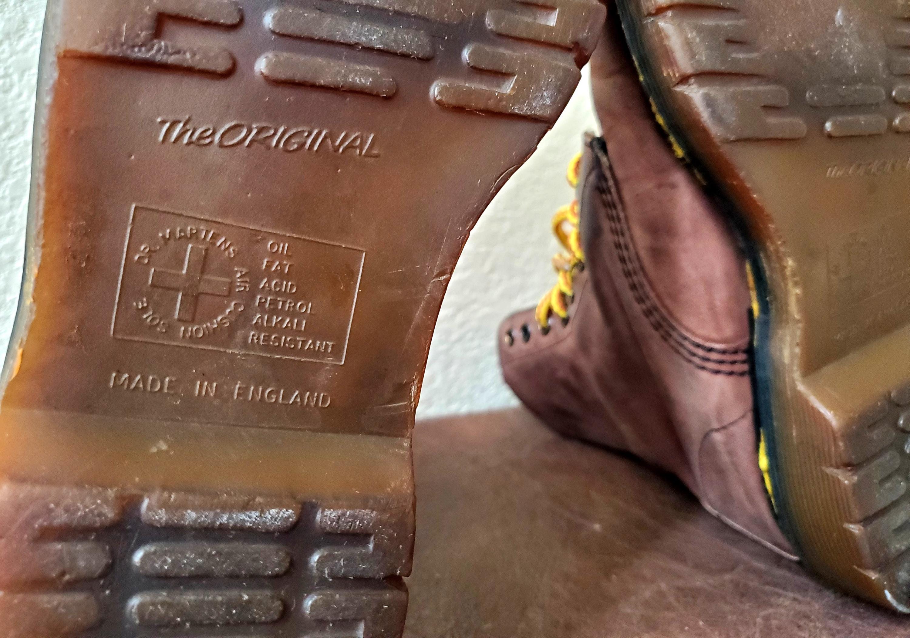 Dr Martens 8088 Brown Leather Boots UK 6 US 7 Lace Up Made in England Vintage Dr. Martens Air Wair Womens 8287 Doc Vintage Chunky Grizzly  main image 4